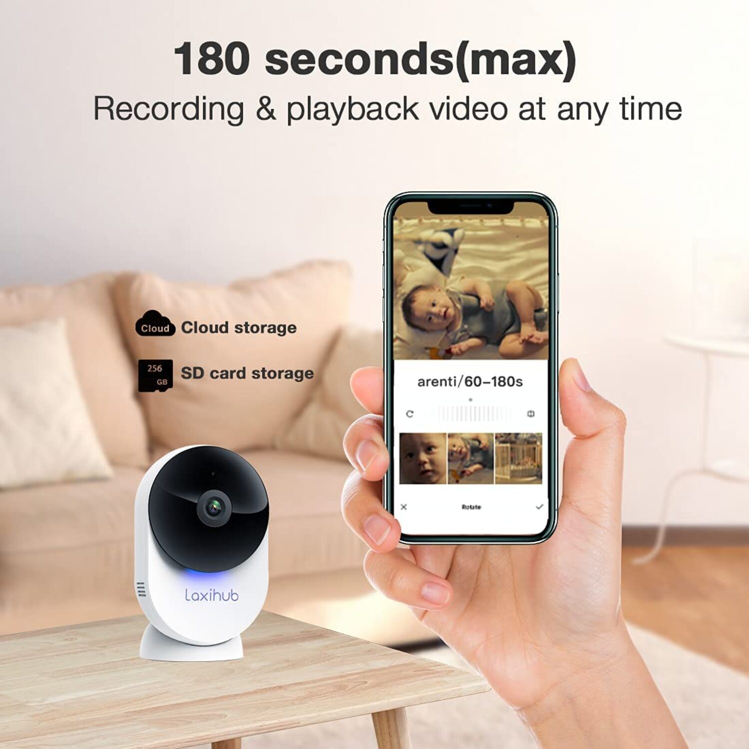 Laxihub 5G Indoor Baby Monitor Wi-Fi Mini Camera 1080P