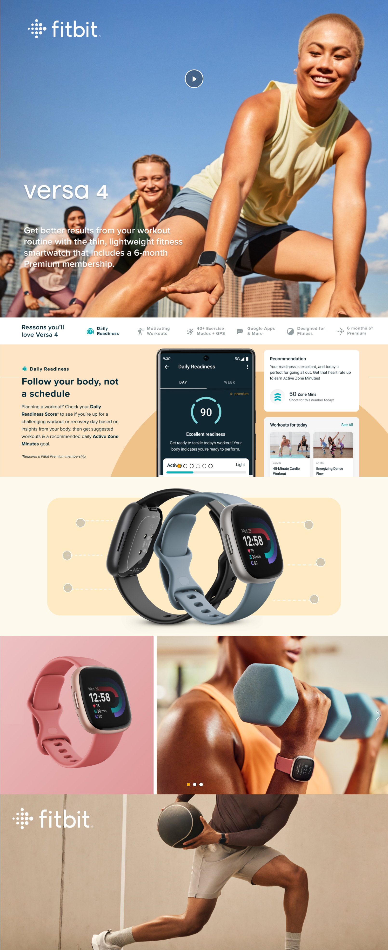 Fitbit Versa 4 Fitness Smartwatch - Black
