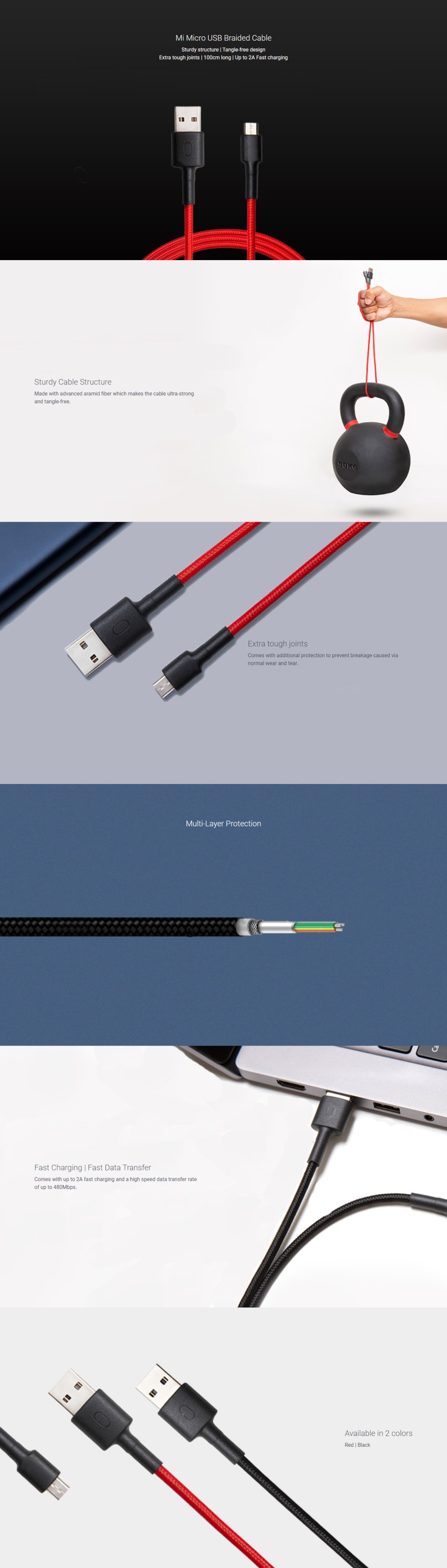 Xiaomi Mi Type-C Braided Cable Red