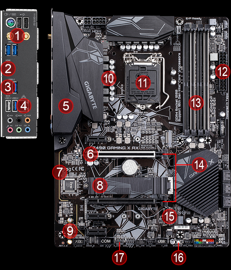 Подключение материнской платы gigabyte z490 gaming x