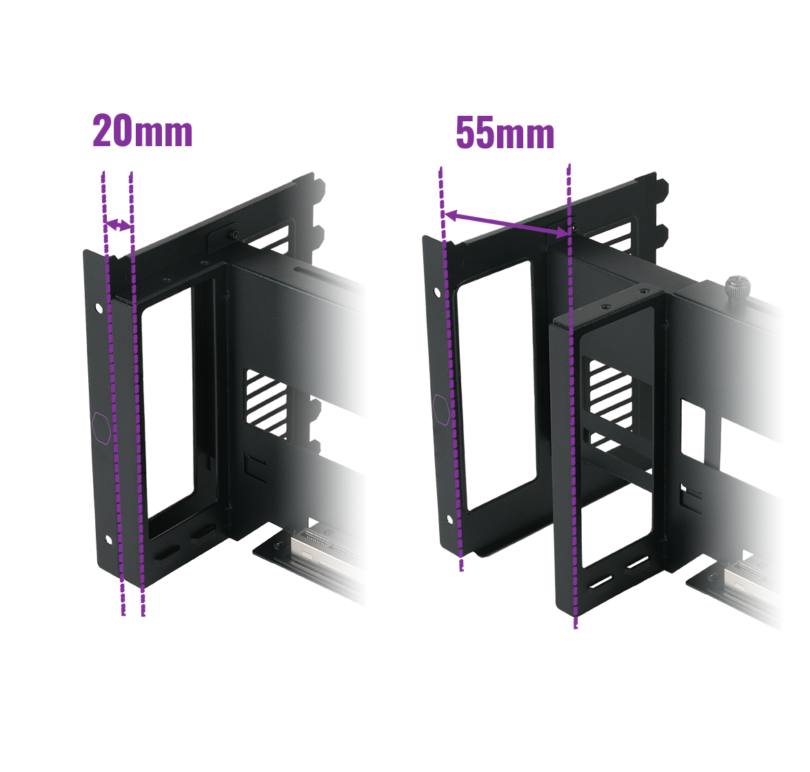 Cooler Master Universal Vertical Graphics Card Holder V2 with PCI-E Riser Cable Black MCA-U000R-KFVK01 | PCByte Malaysia